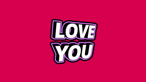 Love-you-3D-Bouncy-Text-Animation-with-rotating-letters---Magenta-Red-background