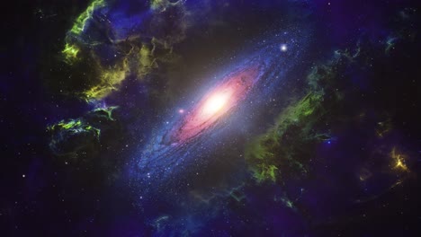 Vista-De-Galaxias-Espirales-Y-Nebulosas-En-Movimiento-4k