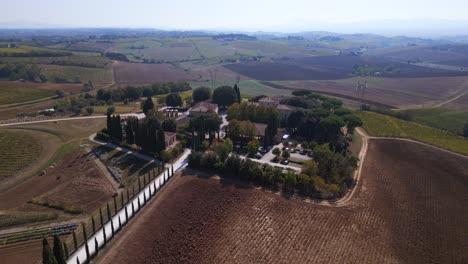 Lovely-aerial-top-view-flight-Tuscany-wine-growing-area-Mediteran-Italy-fall-23