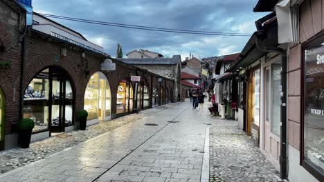 SARAJEVO:-Bazaar-Strolls,-Gazi-Husrev-beg-Mosque,-Clock-Tower,-Street-Performances,-Cobblestone-Streets,-Travel,-Sarajevo,-Historical-Sites,-Explore,-Sunset
