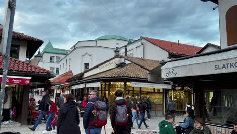 SARAJEVO:-Sarajevo,-Iconic-Landmarks,-Clock-Tower,-Street-Exploration,-Cobblestone-Streets,-Cultural-Heritage,-Sunrise,-Gazi-Husrev-beg-Mosque,-Latin-Bridge,-Cemetery-Walks