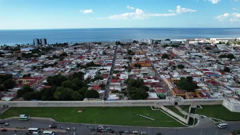 lateral-drone-shot-of-campeche-wall-ditch