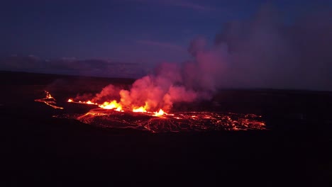 Gimbal-wide-shot-of-the-illuminated-lava-lake-and-crater-at-Kilauea-on-its-first-night-of-eruption-in-September-2023-on-the-Big-Island-of-Hawai'i
