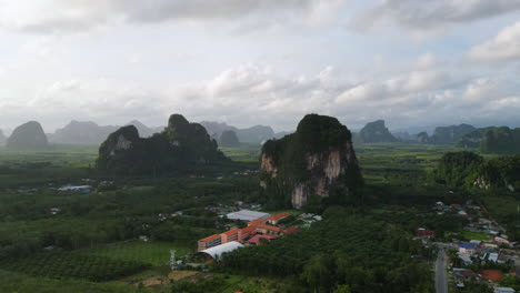 Aerial-Timelapse-of-Rural-Thailand-Landscape-with-Limestone-Hills