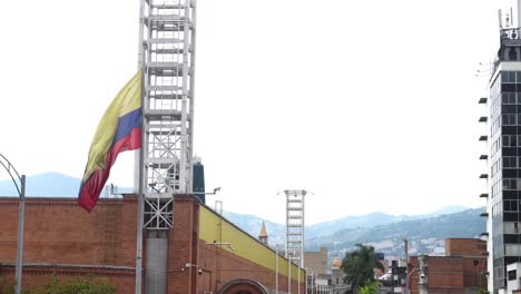 Colombian-flag-moved-by-the-wind-in-Bogota