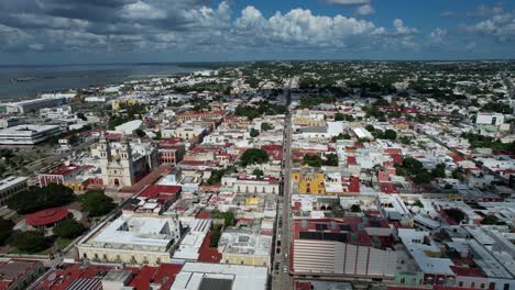 drone-shot-of-downtown-campeche-city-in-mexico