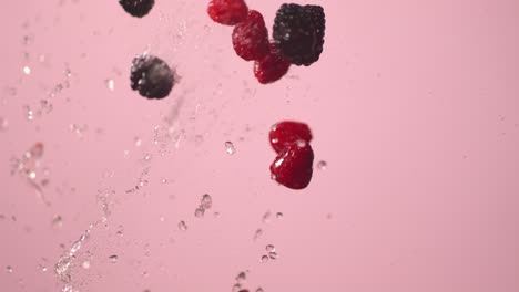 Berries-Being-Tossed-With-Water-Into-The-Air