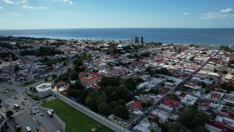 frontal-shot-of-Campeche-city-in-Mexico