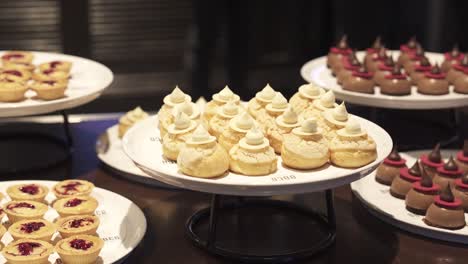 Plate-of-meringue-desserts,-a-sugary-delight-of-gourmet-perfection-at-an-event