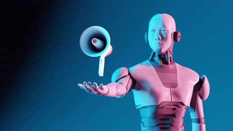 3d-rendering-animation-of-cyber-humanoid-artificial-intelligence-robot-standing-with-megaphone