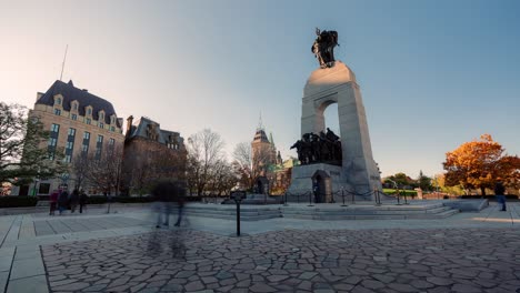 Timelapse-of-people-walking-by-the-National-War-Memorial-and-Tomb-of-the-Unknown-Soldier-in-Ottawa-Ontario-Canada