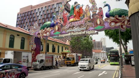 View-Of-Colourful-Diwali-decoration-at-the-start-of-Serangoon-road-during-the-day