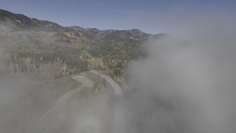 Veiled-Tranquility:-Bird's-Eye-Glimpse-of-Fog-Covered-Highway-24-in-Autumn