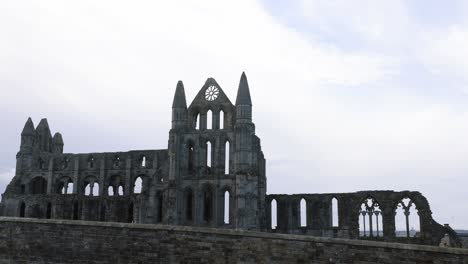 Static-front-on-shot-of-the-ruins-of-the-famous-Whitby-Abbey