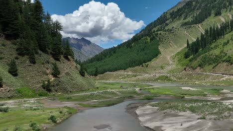 River-Rafting-in-River-Naran-and-snow-mountain-in-winter-
