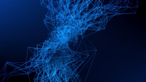 Nube-De-Línea-Azul-En-El-Espacio-Conectando-Y-Formando-Una-Malla-En-Movimiento-Abstracta-Y-Compleja-Integrada