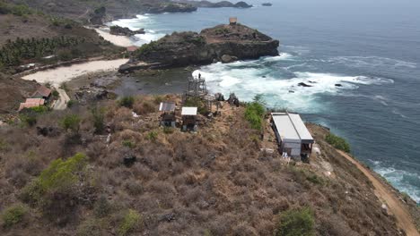 Aerial-view-of-Kasap-beach-located-in-Pacitan,-Indonesia