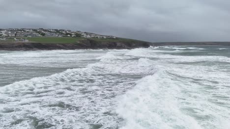 Polzeath-beach-Cornwall-UK-drone,aerial--Slow-motion-waves