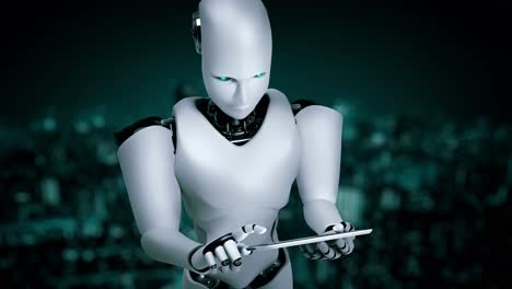 Robot-Hominoide-Usando-Tableta-Para-Análisis-De-Big-Data