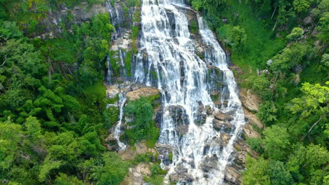 Aerial-view-of-Maeya-Waterfall,-Thailand