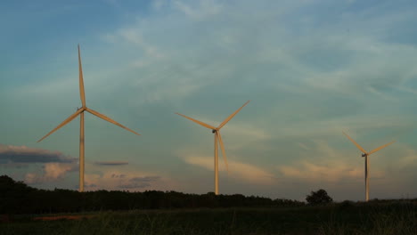 Wind-turbine-farm.-Wind-turbines-under-blue-sky