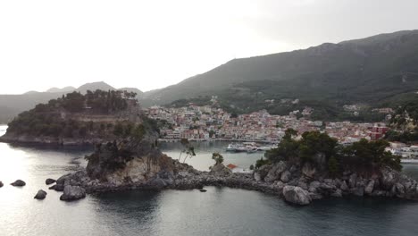 Paraga-Greek-town-skyline-at-the-Ionian-coast-with-Chapel-of-the-Assumption-of-the-Virgin