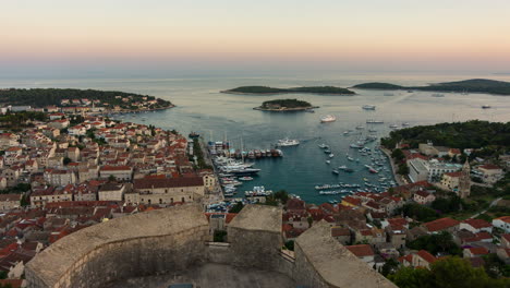 Day-to-Night-Time-Lapse-of-Hvar-Town,-Croatia.