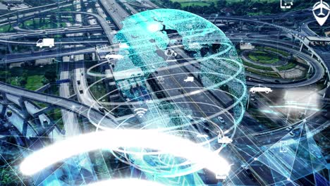 Intelligentes-Verkehrstechnologiekonzept-Für-Den-Zukünftigen-Autoverkehr-Auf-Neuen-Stadtstraßen