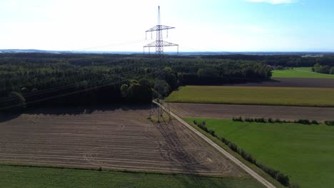 aerial-view-of-electric-tower-for-energy-transmission,-4k