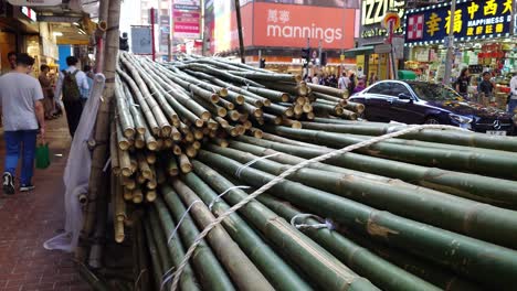 Busy-Hong-Kong-city-centre-and-Bamboo-delivered-for-construction-project