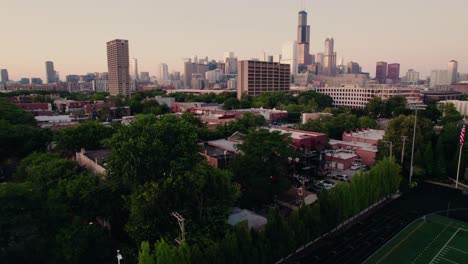 From-Chicago-downtown-to-top-down-above-american-football-field