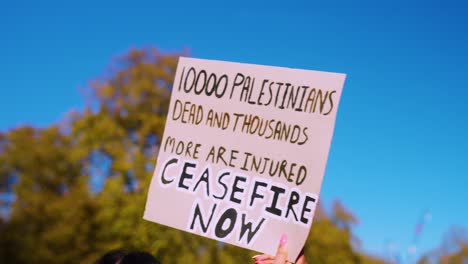 "Ceasefire-Now"-Protest-Placard-at-National-March-for-Palestine-and-Gaza-in-London,-UK