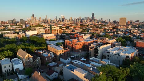 Chicago-neighborhood-at-sunset