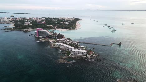 Mexico-Cancun-Riviera-Maya-Isla-Mujeres-Aerial-High-Angle-Footage