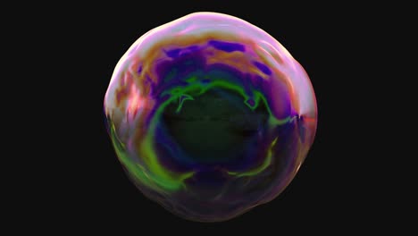 Burbuja-3d,-Colorida,-Morphing,-Petróleo,-Vj-Loop,-Ondas-Líquidas-Lentas,-Burbujeando-Lentamente-Desde-Arriba