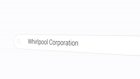 Typing-Whirlpool-Corporation-on-the-Search-Engine