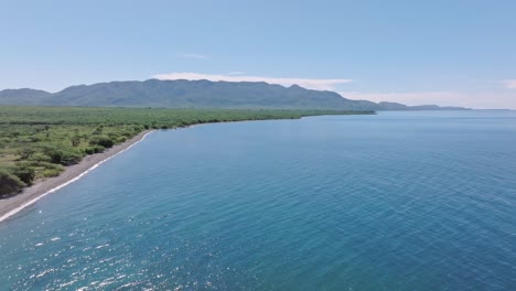 Aerials-view-of-Ocoa-Bay,-Azua,-Dominican-Republic