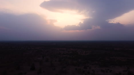 Sunset-video-with-drone-in-Burkina-Faso,-Africa
