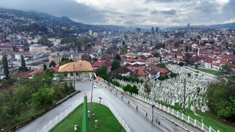 SARAJEVO:-Fortress-views-from-Žuta-Tabija-frame-Sarajevo,-a-city-rooted-in-cultural-richness-and-scenic-allure