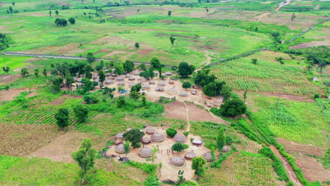 Ländliches-Dorfgebiet-Von-Kuje-Im-Bundeshauptstadtterritorium-Von-Nigeria---Luftaufnahme