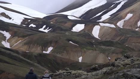 Travelers-Hike-at-Landmannalaugar-Iceland-Highland