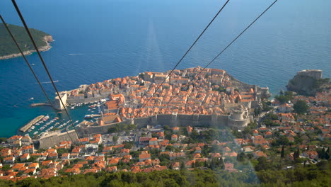 Panorama-view-from-cable-car-of-Dubrovnik,-Croatia