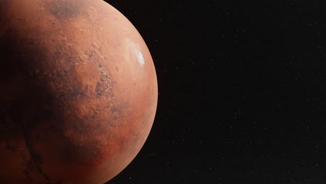 Ein-Marsplanet,-3D-Rendering,-Realistisch,-Rotierend,-Umlaufbahn,-Weltraum,-Weltraum,-Mittelrahmen