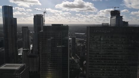View-out-to-JP-Morgan-from-the-Canary-Wharf-Office,-London,-United-Kingdom