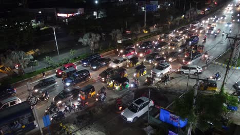 Indian-Street-Filled-With-Traffic-And-People-Crossing-Roads-City-Lights