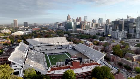 Atlanta-Georgia-with-Georgia-Tech's-Bobby-Dodd-stadium-in-foreground-aerial