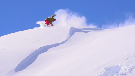Cinematic-Ikon-Epic-pass-Colorado-cold-smoke-below-freezing-snowboarder-powder-fresh-snow-turns-butter-slash-air-early-frozen-morning-stunning-beautiful-blue-sky-super-slow-motion-follow-pan-movement