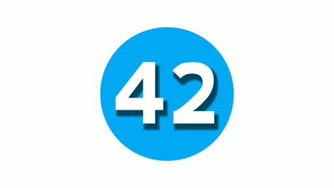 Número-42-Cuarenta-Y-Dos-Signos-Símbolo-Animación-Gráficos-En-Movimiento-Sobre-Fondo-Blanco-Círculo-Azul,-Número-De-Vídeo-De-Dibujos-Animados-Para-Elementos-De-Vídeo