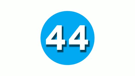 Number-44-forty-four-sign-symbol-animation-motion-graphics-on-blue-circle-white-background,cartoon-video-number-for-video-elements