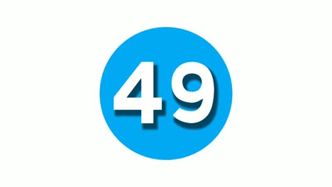 Nummer-49-Neunundvierzig-Zeichen,-Symbolanimation,-Bewegungsgrafiken-Auf-Blauem,-Kreisförmigem,-Weißem-Hintergrund,-Cartoon-Videonummer-Für-Videoelemente